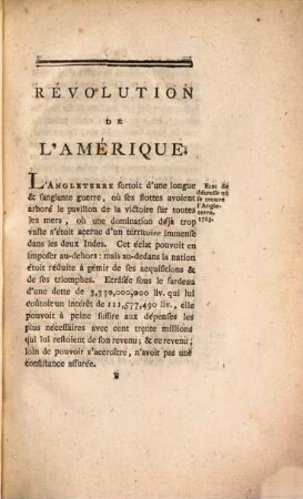 Revolution de l'Amerique