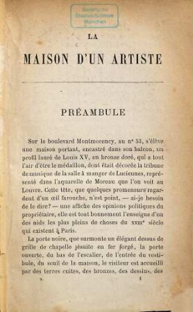 La maison d'un artiste, 1