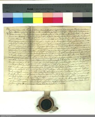 Revers Karl Heinrichs von Dernbach bezüglich der Belehnung mit der Wüstung Niedlingen durch Amand [von Buseck], Abt von Fulda