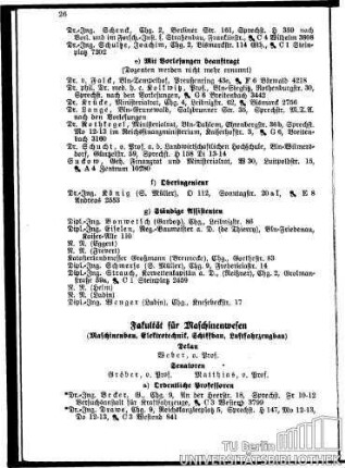 Fakultät für Maschinenwesen