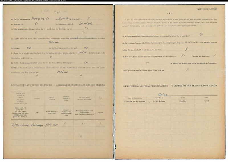 Entnazifizierung Walter Stauf , geb. 09.06.1908 (Polizist)