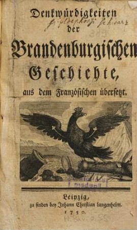 Denkwürdigkeiten der Brandenburgischen Geschichte, [1]