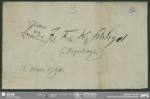 Eigenh. Brief von Julie Schlegel an August Wilhelm von Schlegel, Hannover, 12.03.1837