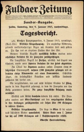 Ausgabe vom Samstag, den 09. Januar 1915.