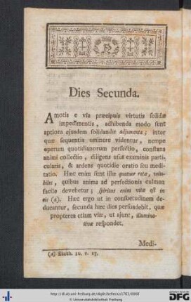 Dies Secunda.
