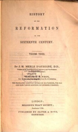 History of the reformation of the sixteenth century, 3