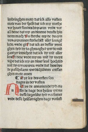 Dyt les des ersten sondages in der vasten