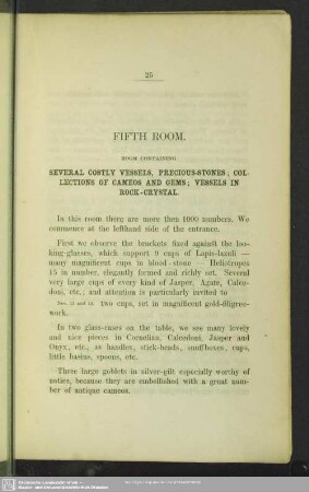 Fifth Room. Room Containing Several Costly Vessels, Precious-Stones; Collections Of Cameos And Gems; Vessels In Rock-Crystal