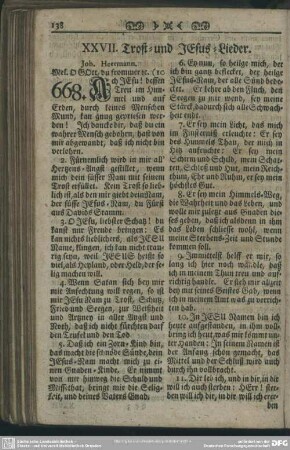 XXVII. Trost- und JEsus-Lieder