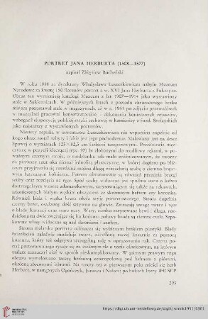 [1.]1951: Portret Jana Herburta (1508-1577)