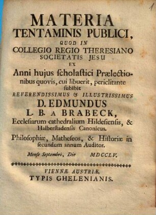 Materia Tentaminis Publici