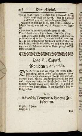 Das VI. Capitel. Von denen Adverbiis