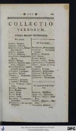 Collectio Verborum.