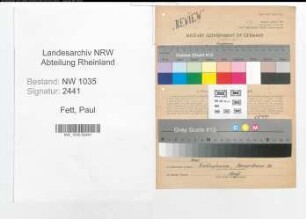 Entnazifizierung Paul Fett , geb. 20.09.1899 (Versandmeister)