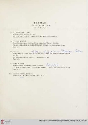 Persien (Töpferarbeiten) (Nr.160-163)