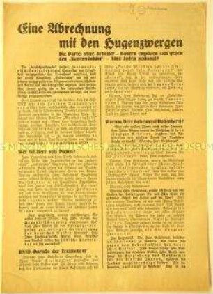 Programmatischer Wahlaufruf der Nationalsozialisten zur Unterstützung Adolf Hitlers bei der Reichstagswahl