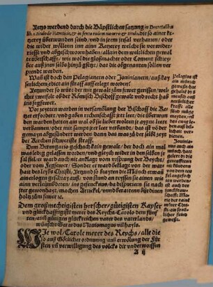 Verzaychnung Erasmi Roterodami, über Bäpstliche vnnd Kaiserliche Recht vo[n] den Ketzern