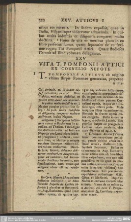 XXV Vita T. Pomponii Attici Ex Cornelio Nepote