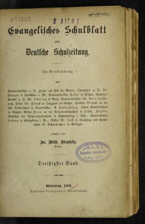 30: Evangelisches Schulblatt und deutsche Schulzeitung - 30.1886
