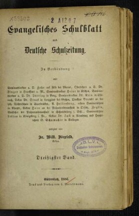 30: Evangelisches Schulblatt und deutsche Schulzeitung - 30.1886