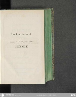 Suppl.: Handwörterbuch der reinen und angewandten Chemie