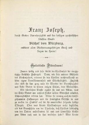 Hirtenbriefe : (von Würzburg), 1897