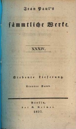 Jean Paul's sämmtliche Werke, 7,4 = 34. Frieden-Predigt an Deutschland