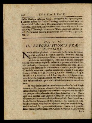 Caput V. De Reformationis Praedictione.