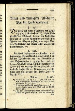 Neun und vierzigster Abschnitt. Von der Hand überhaupt.