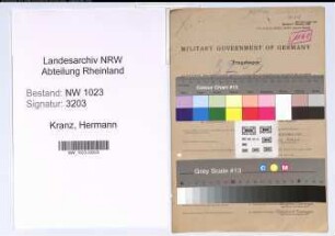 Entnazifizierung Hermann Kranz , geb. 20.11.1898 (Elektromeister)