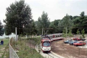 Freiburg, Landwasser: Stadtbahn Wendeschleife, mit Moosweiher