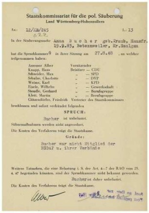 Bucher, Anna, geb. Traub