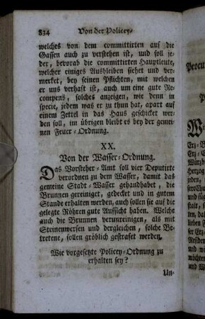 XX. Von der Wasser-Ordnung.