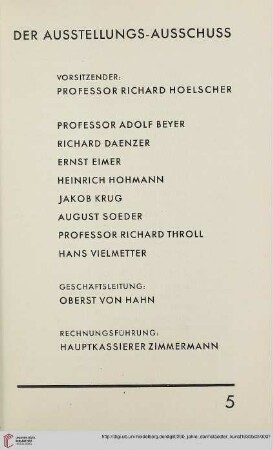 Der Ausstellungs- Ausschuss