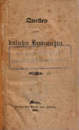 Quellen des deutschen Bundesrechtes