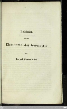 Leitfaden zu den Elementen der Geometrie