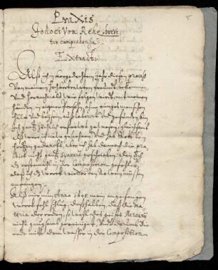 Jodocus von Rehe: Praxis, Extractum