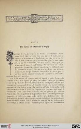 Capo I: Un cenno su Roberto d' Angiò