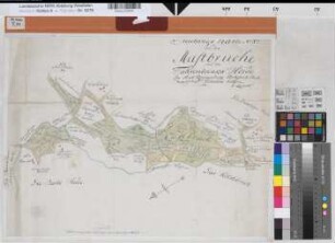 Kölkebeck (Halle) Teilung des Mastbruchs und der Fahrnebruchs (Fahrenbrinks) Heide 1788 80 Ruten = 12,2 cm 43,5 x 57 kol. Zeichnung M. Reinhold Spez.Verz. Markenkarten X Nr. 105