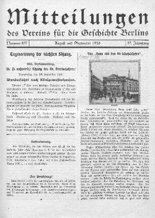 Tagesordnung der nächsten Sitzungen