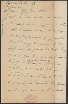 Brief an B. Schott's Söhne : 07.01.1885