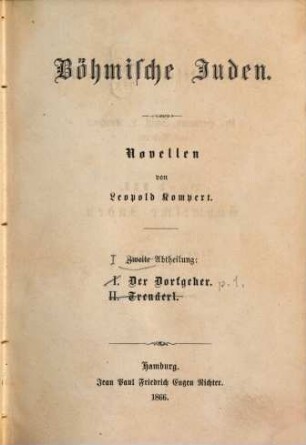 Israelitische Novellen, 2. Der Dorfgeher