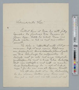 Brief an Johannes Brahms