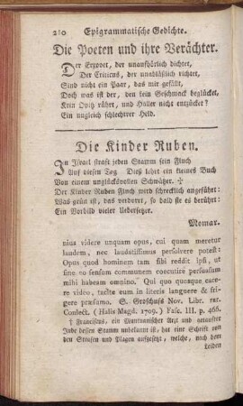 Die Kinder Ruben. - Prophezeihung. 1754.