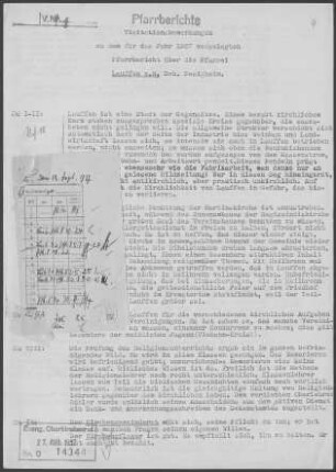 Lauffen/Neckar: Visitationsbericht mit Pfarrbericht 1957