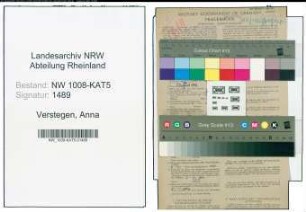 Entnazifizierung Anna Verstegen , geb. 03.12.1906 (Polizeibeamtin)