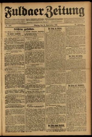Ausgabe vom Montag, den 11. September 1916.