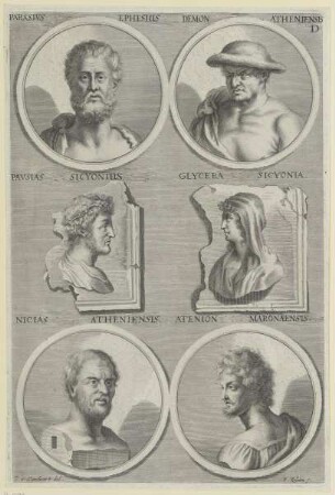 Gruppenbildnis des Parasivs Ephesius, des Demon Atheniensis, des Pavsias Sicyonius, der Glycera Sicyonia, des Nicias Atheniensis und des Atenion Maronaeensis