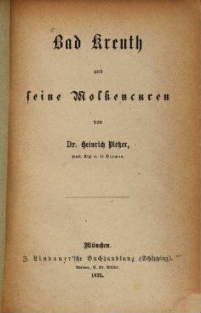 Bad Kreuth und seine Molkencuren