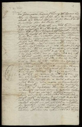 Schreiben an die Amtmänner Balthasar Venator und Johann Conther zu Meisenheim